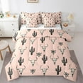 thumbnail image 1 of Feelyou Western Cactus Plant Bedding Comforter Set 7pcs for Kids, Tribal Sheep Skeleton Queen Bedding Sets, Bohemian Theme Queen Sheet Sets, Lightweight Room Decor, 1 of 7