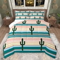 thumbnail image 1 of Feelyou Western Cactus Plant Full Size Comforter Sets for Kid, Rustic Farmhouse Bedding Comforter Set, Modern Art Stripes Bedding Sets, Ultra Soft Bedroom Decor, 3-Piece, 1 of 8