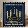 thumbnail image 1 of Feelyou Western Chanukah Hanukkah Black Out Curtains, Vintage Menorah Dreidel Curtains Pack of 2 (42x63 Each), Olive Branch Bedroom Curtains, Curtains and Drapes Room Decor, 1 of 6