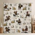thumbnail image 1 of Feelyou Western Cowboy Cowgirl Black Out Curtains, Hippie Cactus Botanical Curtains Pack of 2 (42x63 Each), Rustic Sheep Cow Horse Bedroom Curtains, Window Curtains Decor, 1 of 6