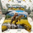 thumbnail image 1 of Feelyou Western Cowboy Queen Comforter Set, Wildlife Dinosaur Bedding Comforter Set, 3pcs, 1 of 8