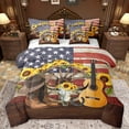 thumbnail image 1 of Feelyou Western Cowgirl Boot Bedding Comforter Set 7 Pieces, Hippie Sheep Skull Skeleton Full Bedding Set, Vintage US Flag Fitted Sheet Flat Sheet, Breathable Home Decor, 1 of 7