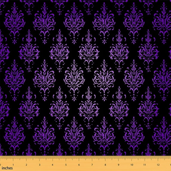 Feelyou Western Damask Child Fabric by the Yard 1 Yard, Vintage Fashion Sewing Fabric, Mandala Hippie Theme Home Decor Fabric by the Yard, Lightweight Room Decor