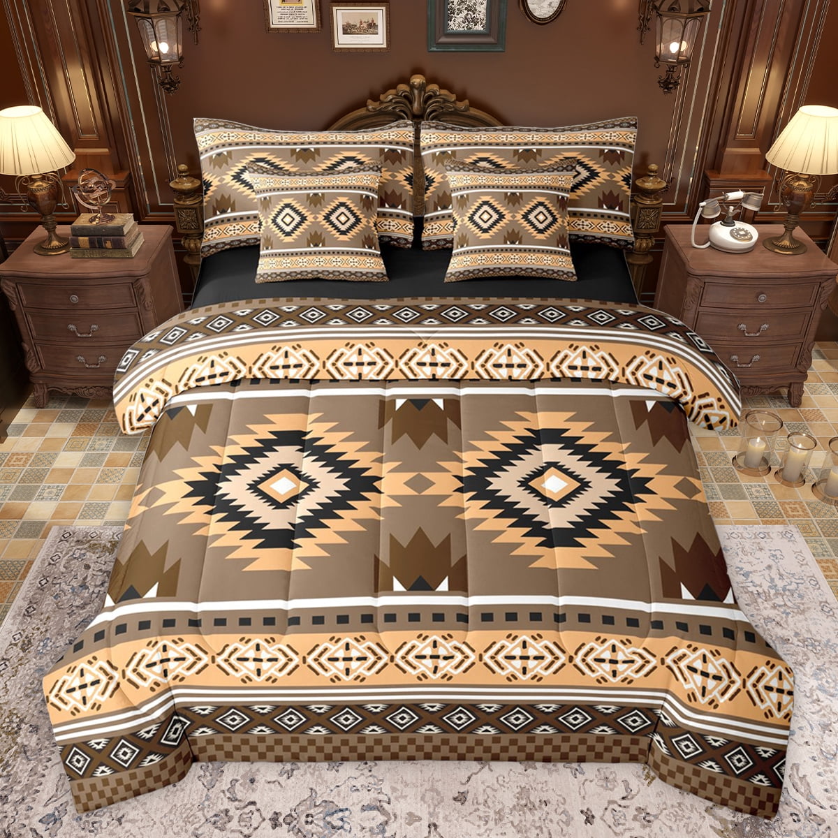 Feelyou Western Fashion Aztec Bedding Comforter Set 7pcs for Adult ...