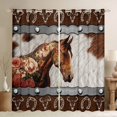 thumbnail image 1 of Feelyou Western Horse Black Out Curtains, Cowgirl Curtains Pack of 2 (42x63 Each), 1 of 6