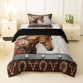 thumbnail image 1 of Feelyou Western Horse Twin Comforter Sets, Cowgirl Bedding Set, 2 Pieces, 1 of 7