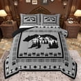 thumbnail image 1 of Feelyou Western Jungle Bear Bedding Comforter Set, Grey Triangle Aztec Twin Comforter Sets, Woodland Wildlife Animal Reversible Bedding Set, Luxury Bedroom Decor, 2 Pieces, 1 of 8