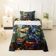 thumbnail image 1 of Feelyou Western Magic Dragon Twin Sheet Sets for Kids Boys Teens, Study Animal Bedding, Blue Gold, 3pcs, 1 of 5