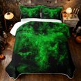 thumbnail image 1 of Feelyou Western Moth Bat Quilt Full, Gothic Halloween Skull Full Bedspread Sets, Black Green, 3-Piece, 1 Comforter and 2 Pillowcases, 1 of 7
