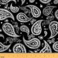 thumbnail image 1 of Feelyou Western Paisley Teen Fabric by the Yard 5 Yards, Black White Rose Home Decor Fabric by the Yard, Western Bohemian Sewing Fabric, Super Cozy Room Decor, 1 of 6