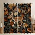 thumbnail image 1 of Feelyou Western Reindeer Black Out Curtains, Rustic Curtains Pack of 2 (42x63 Each), 1 of 6