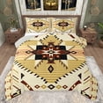 thumbnail image 1 of Feelyou Wheat Triangle Aztec Full Size Comforter Sets, Boho Rustic Farmhouse Bedding Comforter Set, Stripes Lines Ombre Reversible Bedding Sets, Luxury Bedroom Decor, 3-Piece, 1 of 8