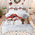 thumbnail image 1 of Feelyou White Western Horse Full Size Comforter Sets, Vintage Rustic Cabin Bedding Comforter Set, Christmas Poinsettia Plant Reversible Bedding Sets, Super Cozy Room Decor, 3pcs, 1 of 8