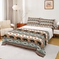 thumbnail image 1 of Feelyou Wildlife Bear Animal Bed Sheets, Western Boho Aztec King Sheets, Brown Green Abstract Sheet Set, Luxury Bedroom Decor, 4-Piece, 1 of 7
