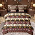 thumbnail image 1 of Feelyou Wildlife Bear Animal Twin Bedding Sets 7-Piece, Western Boho Aztec Bedding Comforter Set, Golden Rod Abstract Reversible Sheet Sets, Microfiber Bedroom Decor, 1 of 7