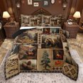thumbnail image 1 of Feelyou Wildlife Bear Print Queen Comforter Set, Jungle Moose Deer Animal Bedding Sets, Rustic Lake House Reversible Bedding Comforter Set, Ultra Soft Bedroom Decor, 3 Pieces, 1 of 8