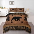 thumbnail image 1 of Feelyou Wildlife Bear Teen Twin Comforter Sets, Brown Rustic Cabin Bedding Set, 2 Pieces, 1 of 8