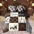 thumbnail image 1 of Feelyou Wildlife Bear Teens Bedding Comforter Set 7pcs, Vintage Buffalo Plaid Queen Bedding Sets, Rustic Farmhouse Theme Reversible Queen Sheet Sets, Luxury Bedroom Decor, 1 of 8