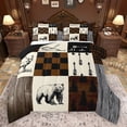 thumbnail image 1 of Feelyou Wildlife Bear Teens Queen Comforter Set, Vintage Buffalo Plaid Bedding Sets, Rustic Farmhouse Theme Reversible Bedding Comforter Set, Luxury Bedroom Decor, 3-Piece, 1 of 8