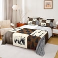 thumbnail image 1 of Feelyou Wildlife Bear Teens Queen Sheet Sets, Vintage Buffalo Plaid Flat Sheet, Rustic Farmhouse Theme Queen Fitted Sheet, Luxury Bedroom Decor, 4-Piece, 1 of 7