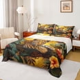 thumbnail image 1 of Feelyou Wildlife Cheetah Teens Queen Sheet Sets, Tropic Palm Flower Bed Set, 4pcs, 1 of 7