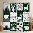 thumbnail image 1 of Feelyou Wildlife Deer Black Out Curtains, Green Buffalo Curtains Pack of 2 (42x63 Each), 1 of 6