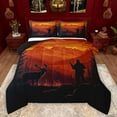 thumbnail image 1 of Feelyou Wildlife Deer Moose Queen Comforter Set, Rustic Man Bedding Sets, Rustic Hunting Theme Reversible Bedding Comforter Set, Microfiber Bedroom Decor, 3pcs, 1 of 8