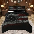 thumbnail image 1 of Feelyou Wildlife Eagle Boys Bedding Comforter Set, Vintage American Flag Twin Comforter Sets, Rustic Farmhouse Hunting Reversible Bedding Set, Ultra Soft Bedroom Decor, 2 Pieces, 1 of 8