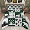 thumbnail image 1 of Feelyou Wildlife Moose Deer Queen Comforter Set, Green Buffalo Bedding Comforter Set, 3pcs, 1 of 8