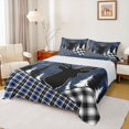 thumbnail image 1 of Feelyou Wildlife Reindeer Moose Full Size Sheets, Checkered Buffalo Plaid Bed Sheets, Navy Vintage Farmhouse Sheet Sets, Breathable Home Decor, 4-Piece, 1 of 7