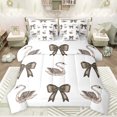 thumbnail image 1 of Feelyou Wildlife Swan Bedding Comforter Set 7 Pieces, Princess Bowknot Full Bedding Set, 1 of 8