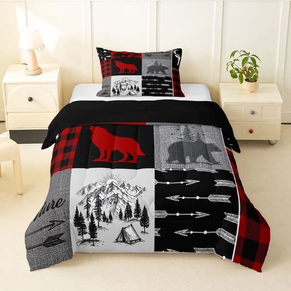 Feelyou Wildlife Twin Comforter Sets, Hunting Theme Bedding Set, 2pcs
