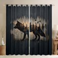 thumbnail image 1 of Feelyou Wildlife Wolf Boy Black Out Curtains, Rustic Curtains Pack of 2 (42x63 Each), 1 of 6