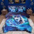 thumbnail image 1 of Feelyou Wildlife Wolf Twin Bedding Sets 7pcs, Mystic Aurora Galaxy Bedding Comforter Set, 1 of 8