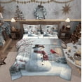 thumbnail image 1 of Feelyou Winter Cute Snowman Bedding Comforter Set 7pcs for Teen, Christmas Red Bird Queen Bedding Sets, Western Festival Reversible Queen Sheet Sets, Super Cozy Room Decor, 1 of 7