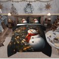 thumbnail image 1 of Feelyou Winter Cute Snowman Queen Comforter Set for Teen, Glitter Christmas Tree Bedding Sets, Western Festival Reversible Bedding Comforter Set, Luxury Bedroom Decor, 3-Piece, 1 of 8