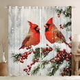 thumbnail image 1 of Feelyou Winter Jungle Bird Blackout Curtains Set of 2 (52x84 Each), Christmas Poinsettia Flower Window Curtains, Western Vintage Festival Curtains and Drapes, Blackout Curtains Room Decor, 1 of 6