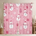 thumbnail image 1 of Feelyou Winter Pink Snowman Blackout Curtains Set of 2 (52x84 Each), Merry Christmas Window Curtains, Western Festival Holiday Curtains and Drapes, Curtains and Drapes Home Decor, 1 of 5