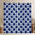 thumbnail image 1 of Feelyou Winter Snowflake Teens Black Out Curtains, Blue Plaid Checkered Curtains Pack of 2 (42x63 Each), Merry Christmas Bedroom Curtains, Blackout Curtains Room Decor, 1 of 6