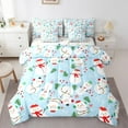 thumbnail image 1 of Feelyou Winter Snowman Bedding Comforter Set 7pcs for Teen, Xmas Tree King Bedding Sets, Merry Christmas Reversible Bed Sheets, Microfiber Bedroom Decor, 3 Pieces, 1 of 7
