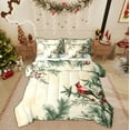 thumbnail image 1 of Feelyou Winter Tree Bedding Comforter Set 7pcs, Kawaii Red Bird King Bedding Sets, Vintage Christmas Festival Reversible Bed Sheets, Luxury Bedroom Decor, 1 of 8