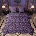 thumbnail image 1 of Feelyou Women Damask Floral Comforter Set 7pcs, Purple Western Crow Full Bedding Set, 1 of 8