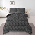 thumbnail image 1 of Feelyou Women Damask Floral Twin Comforter Sets, Grey Halloween Ghost Bedding Set, 2pcs, 1 of 8