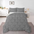 thumbnail image 1 of Feelyou Women Damask Floral Twin Comforter Sets, Sliver Halloween Ghost Bedding Set, 2pcs, 1 of 8