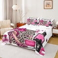 thumbnail image 1 of Feelyou Women High Heel Bed Sheets, Leopard Cheetah Print King Sheets, Chic Fashion Perfume Sheet Set, Lightweight Room Decor, 4-Piece, 1 of 7