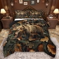 thumbnail image 1 of Feelyou Woodland Bear Full Size Comforter Sets, Rustic Branches Leaves Bedding Sets, 3pcs, 1 of 8