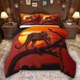 thumbnail image 1 of Feelyou Woodland Leopard Queen Comforter Set, Orange Sunset Bedding Comforter Set, 3pcs, 1 of 8
