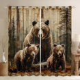 thumbnail image 1 of Feelyou Woodland Wildlife Curtains Pack of 2 (42x84 Each), Brown Bear Curtains Blackout, 1 of 6