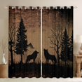 thumbnail image 1 of Feelyou Woodland Wolf Animal Blackout Curtains Set of 2 (52x84 Each), Tribal Western Rustic Window Curtains, Farmhouse Wildlife Curtains and Drapes, Living Room Curtains Decor, 1 of 6