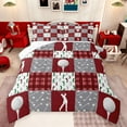 thumbnail image 1 of Feelyou Wst Golf Sleep Bedding Comforter Set for Kids, Red Grey Buffalo Twin Comforter Sets, Modenr Sport Lover Reversible Bedding Set, Ultra Soft Bedroom Decor, 2-Piece, 1 of 8